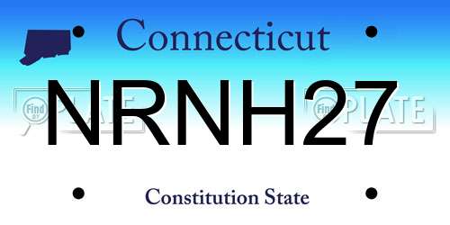 NRNH27 Connecticut License Plate