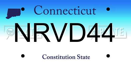NRVD44 Connecticut License Plate