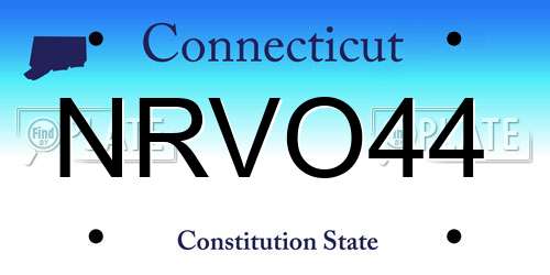 NRVO44 Connecticut License Plate