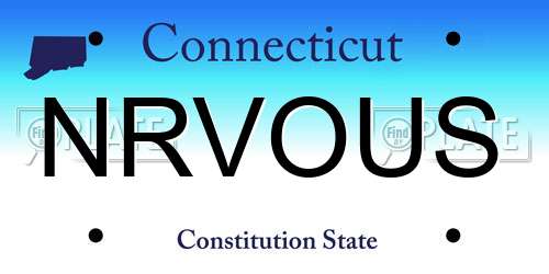 NRVOUS Connecticut License Plate