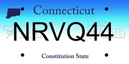 NRVQ44 Connecticut License Plate