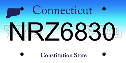NRZ6830 Connecticut License Plate