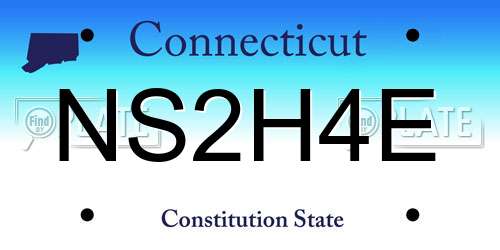 NS2H4E Connecticut License Plate