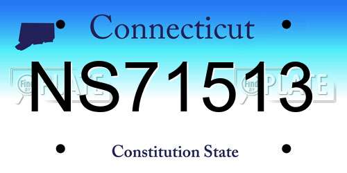 NS71513 Connecticut License Plate