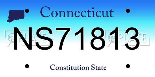 NS71813 Connecticut License Plate