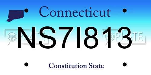 NS7I813 Connecticut License Plate