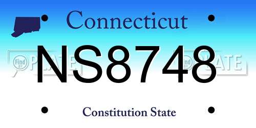 NS8748 Connecticut License Plate