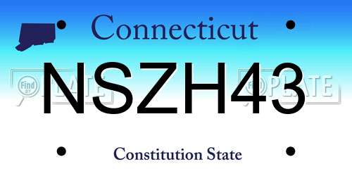 NSZH43 Connecticut License Plate