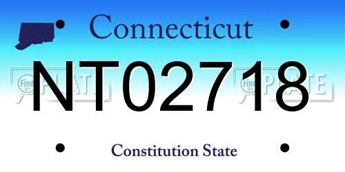 NT02718 Connecticut License Plate