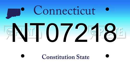 NT07218 Connecticut License Plate