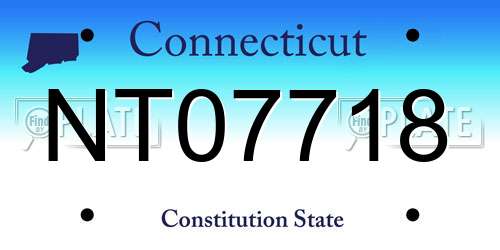 NT07718 Connecticut License Plate