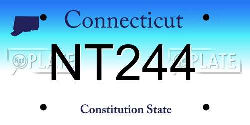 NT244 Connecticut License Plate
