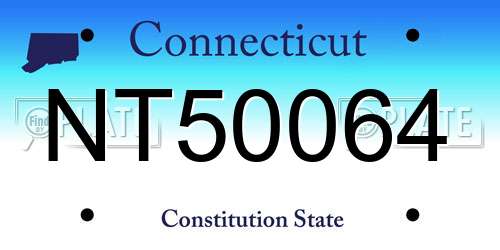 NT50064 Connecticut License Plate