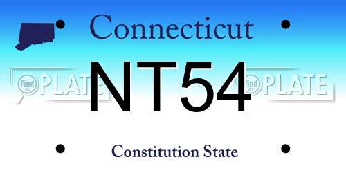 NT54 Connecticut License Plate