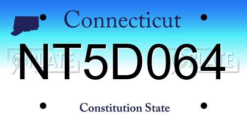 NT5D064 Connecticut License Plate