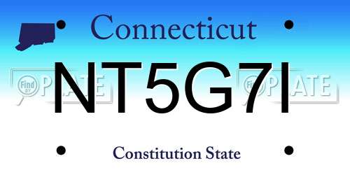 NT5G7I Connecticut License Plate