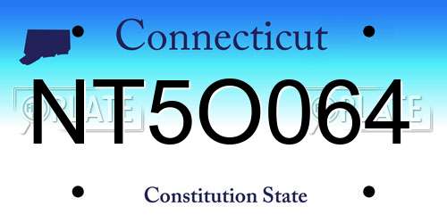 NT5O064 Connecticut License Plate