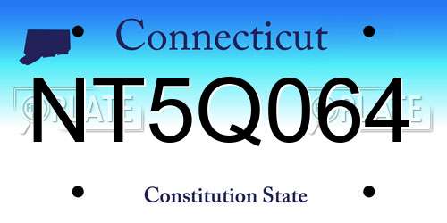 NT5Q064 Connecticut License Plate