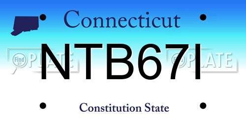 NTB67I Connecticut License Plate