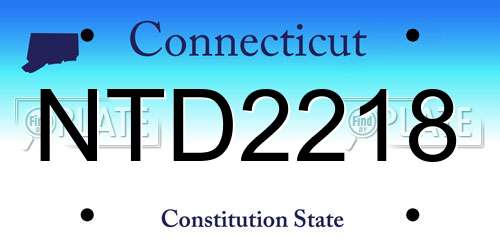 NTD2218 Connecticut License Plate