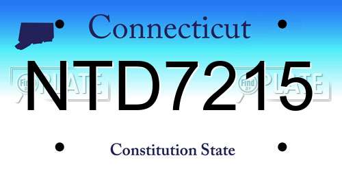 NTD7215 Connecticut License Plate