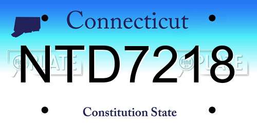 NTD7218 Connecticut License Plate
