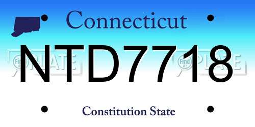 NTD7718 Connecticut License Plate