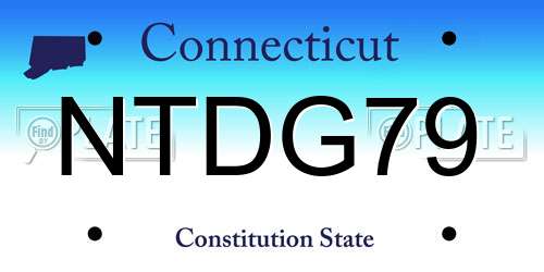 NTDG79 Connecticut License Plate
