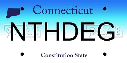 NTHDEG Connecticut License Plate