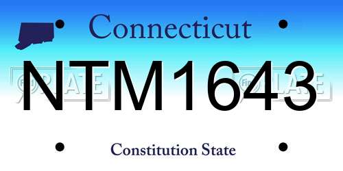 NTM1643 Connecticut License Plate