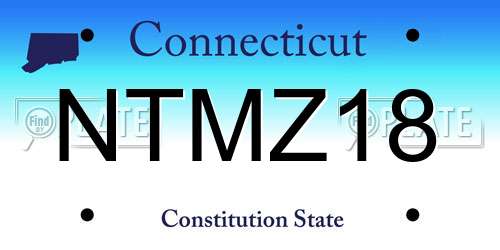 NTMZ18 Connecticut License Plate