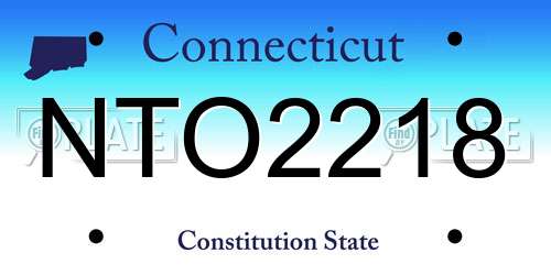 NTO2218 Connecticut License Plate