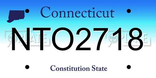 NTO2718 Connecticut License Plate