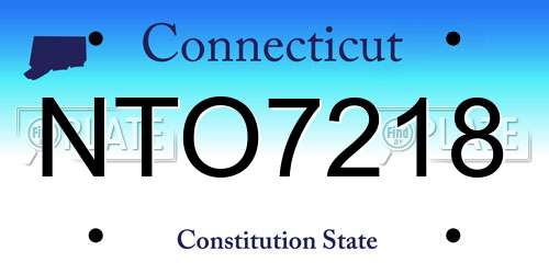 NTO7218 Connecticut License Plate