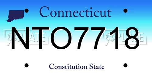 NTO7718 Connecticut License Plate