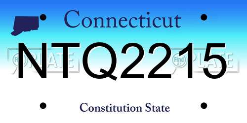 NTQ2215 Connecticut License Plate