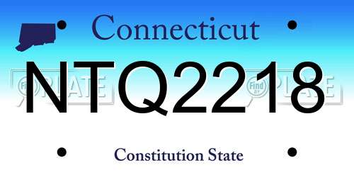 NTQ2218 Connecticut License Plate