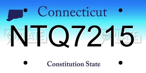 NTQ7215 Connecticut License Plate