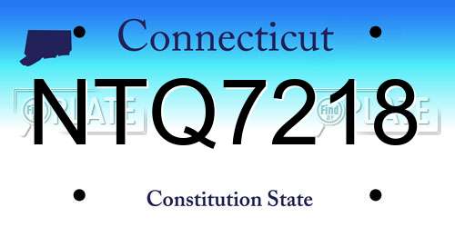NTQ7218 Connecticut License Plate