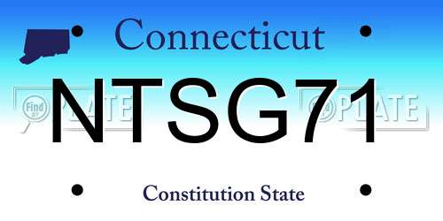 NTSG71 Connecticut License Plate