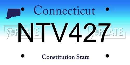 NTV427 Connecticut License Plate