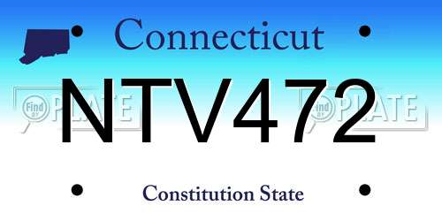 NTV472 Connecticut License Plate