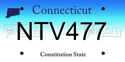 NTV477 Connecticut License Plate