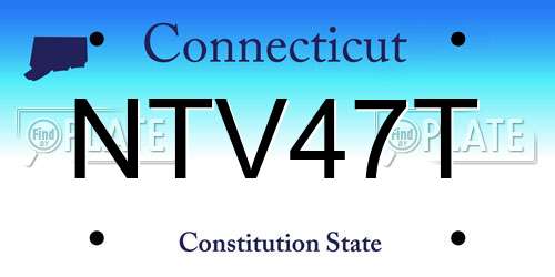 NTV47T Connecticut License Plate