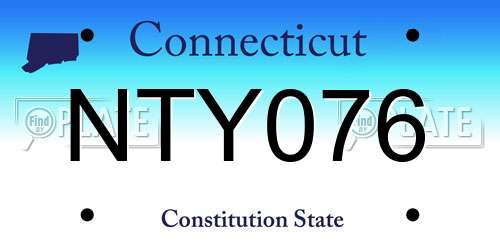NTY076 Connecticut License Plate