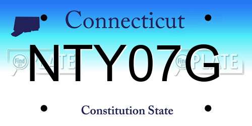 NTY07G Connecticut License Plate