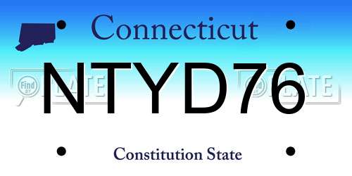 NTYD76 Connecticut License Plate