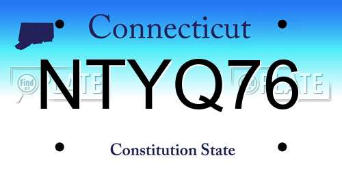 NTYQ76 Connecticut License Plate
