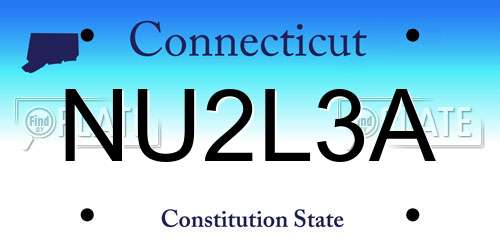 NU2L3A Connecticut License Plate