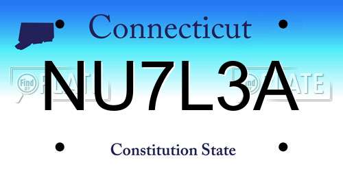 NU7L3A Connecticut License Plate